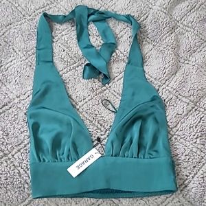Satin Tie Plunge Halter